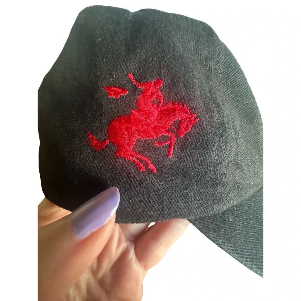 Marlboro Vanguard Black Red Embroidered M Logo Strapback Hat‎ Cap Vintage Style